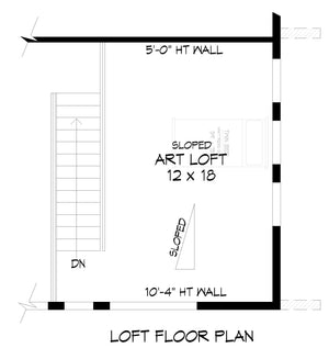 L7914-A Modern Mountain House Loft Floor Plan, 4 to 5 Bedrooms, 2.5 to 3.5 Bathrooms | Innsbrook Bald Eagle
