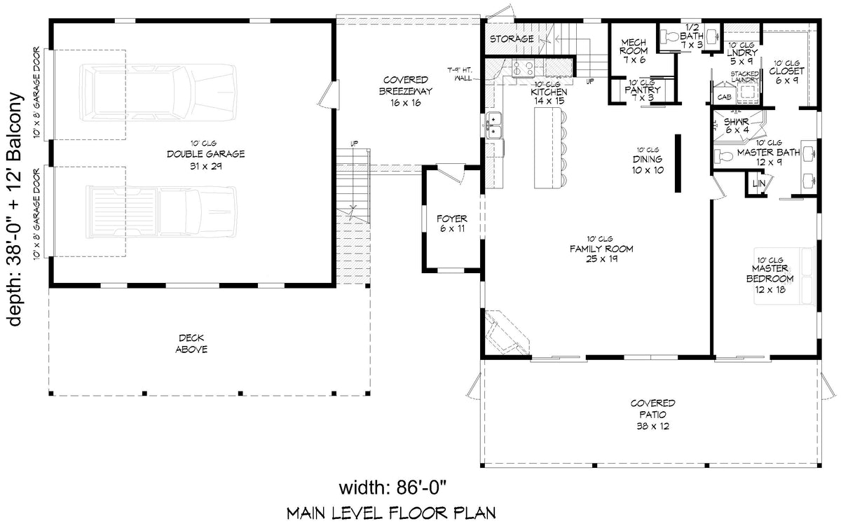 L7914-A Modern Mountain House First Floor Plan, 4 to 5 Bedrooms, 2.5 to 3.5 Bathrooms | Innsbrook Bald Eagle