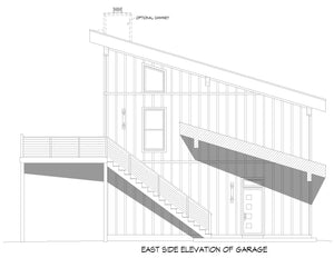 L7914-A Modern Mountain House East Elevation of Garage, 4 to 5 Bedrooms, 2.5 to 3.5 Bathrooms | Innsbrook Bald Eagle