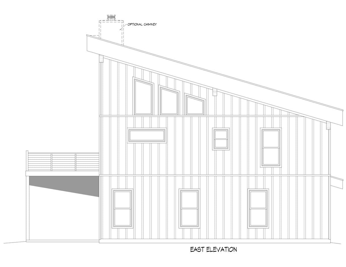 L7914-A Modern Mountain House East Elevation, 4 to 5 Bedrooms, 2.5 to 3.5 Bathrooms | Innsbrook Bald Eagle
