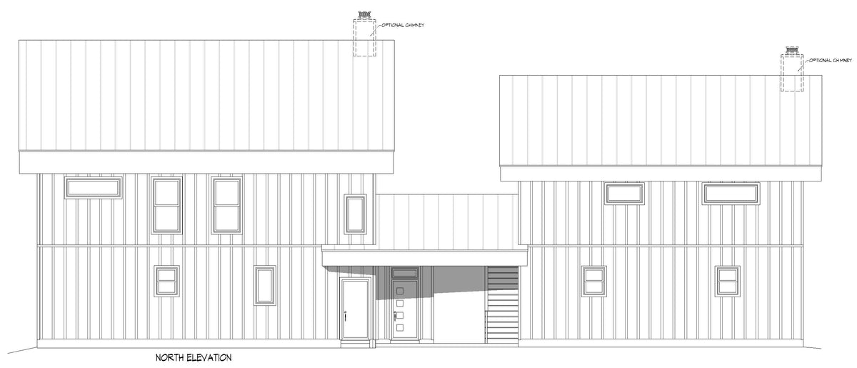 L7914-A Modern Mountain House North Elevation, 4 to 5 Bedrooms, 2.5 to 3.5 Bathrooms | Innsbrook Bald Eagle