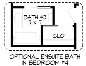 L7914-A Modern Mountain House Optional Ensuite Bath in Bedroom 4 Floor Plan, 4 to 5 Bedrooms, 2.5 to 3.5 Bathrooms | Innsbrook Bald Eagle