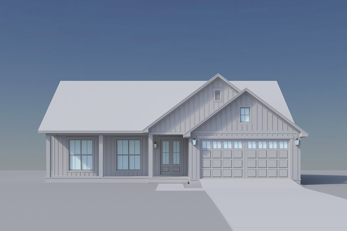 H8054-A Modern Farmhouse, 3 Bedrooms, 2 Bathrooms | Martin Branch 1523 Grayscale