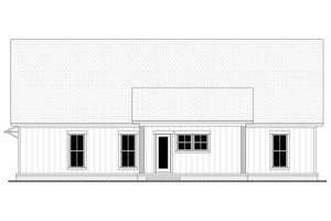 H8054-A Modern Farmhouse, 3 Bedrooms, 2 Bathrooms | Martin Branch 1523 Rear CAD