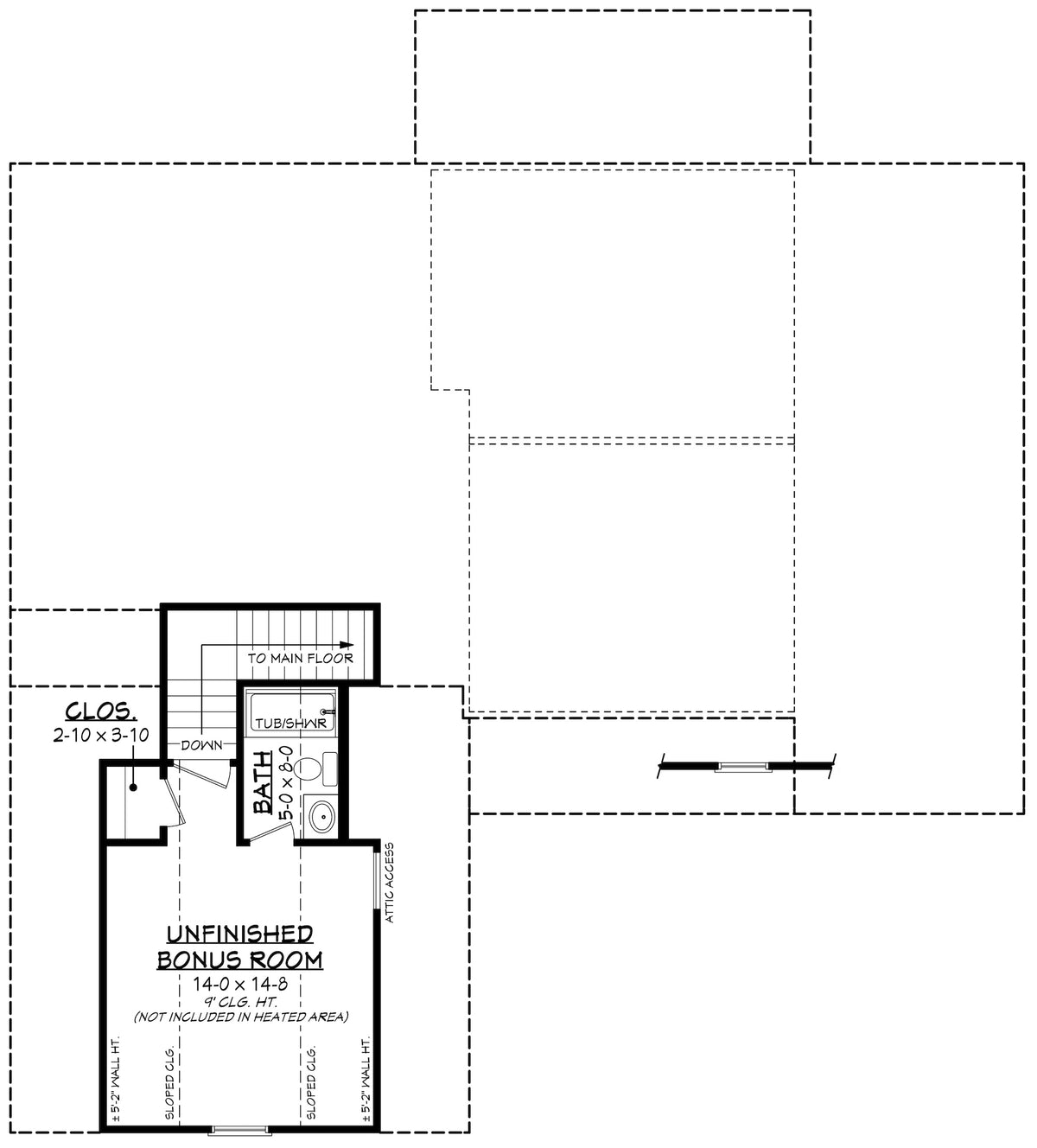 H7271-A Elliot House Bonus Room Floor Plan