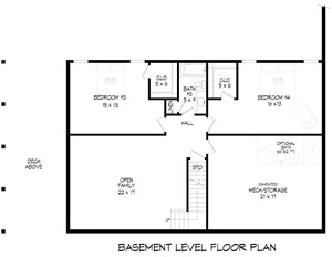 L7920-A Traditional House Basement Floor Plan, 4 Bedrooms, 3.5 Bathrooms | Scenic Pine 2