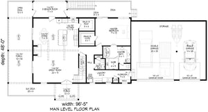 L7920-A Traditional House First Floor Plan, 4 Bedrooms, 3.5 Bathrooms | Scenic Pine 2