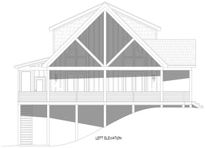 L7920-A Traditional House, 4 Bedrooms, 3.5 Bathrooms | Scenic Pine 2 Left Elevation