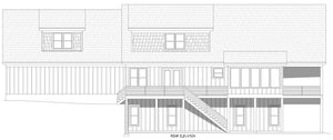 L7920-A Traditional House, 4 Bedrooms, 3.5 Bathrooms | Scenic Pine 2 Rear Elevation