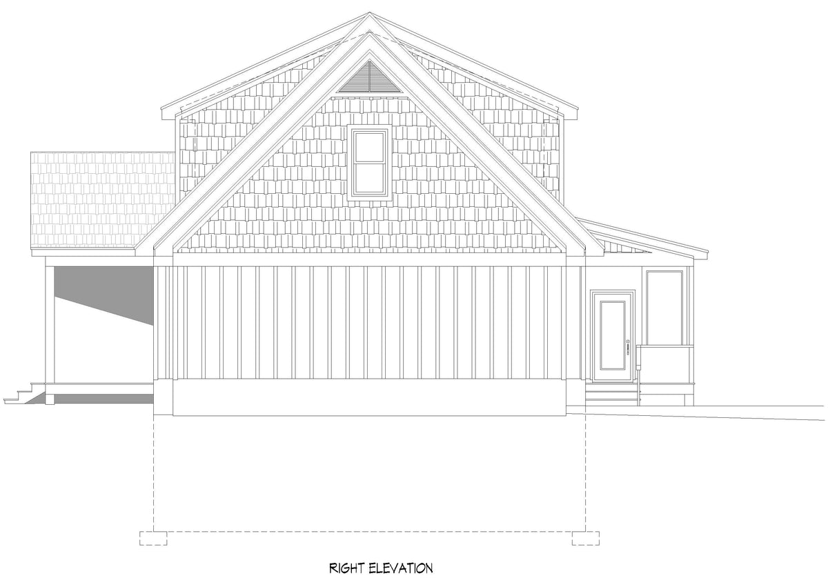 L7920-A Traditional House, 4 Bedrooms, 3.5 Bathrooms | Scenic Pine 2 Right Elevation