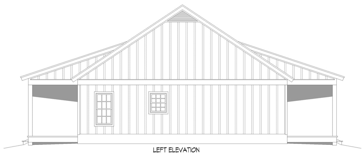 L7802-A Modern Farmhouse Left Elevation, 2 Bedrooms, 2 Bathrooms | St. Joe Farmhouse 2 