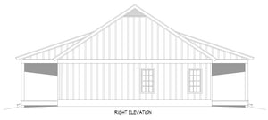 L7802-A Modern Farmhouse Right Elevation, 2 Bedrooms, 2 Bathrooms | St. Joe Farmhouse 2 