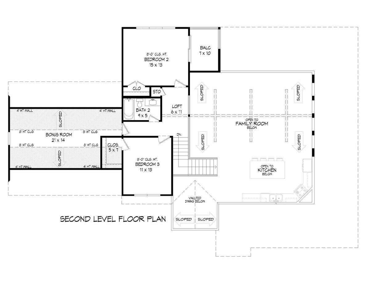 L7300-A Cedar Creek House First Floor Plan 3 Beds 2.5 Baths