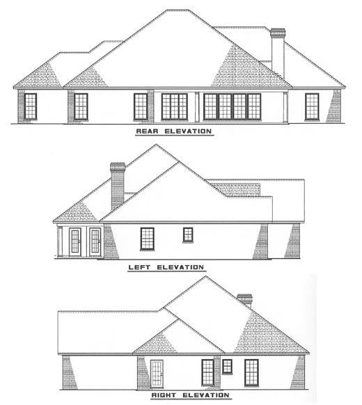 AE8259-A Traditional House, 4 Bedrooms, 2.5 Bathrooms | Country Club Drive House Plan Elevations