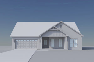 H8159-A Country House, 3 Bedrooms, 2 Bathrooms | Sandlin House Plan Grayscale 1