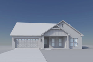 H8159-A Country House, 3 Bedrooms, 2 Bathrooms | Sandlin House Plan Grayscale 3