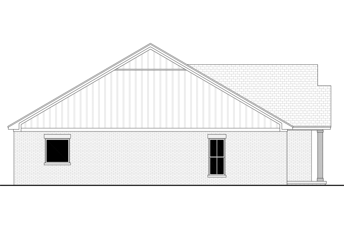 H8159-A Country House, 3 Bedrooms, 2 Bathrooms | Sandlin House Plan Left CAD