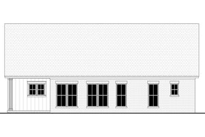 H8159-A Country House, 3 Bedrooms, 2 Bathrooms | Sandlin House Plan Rear CAD