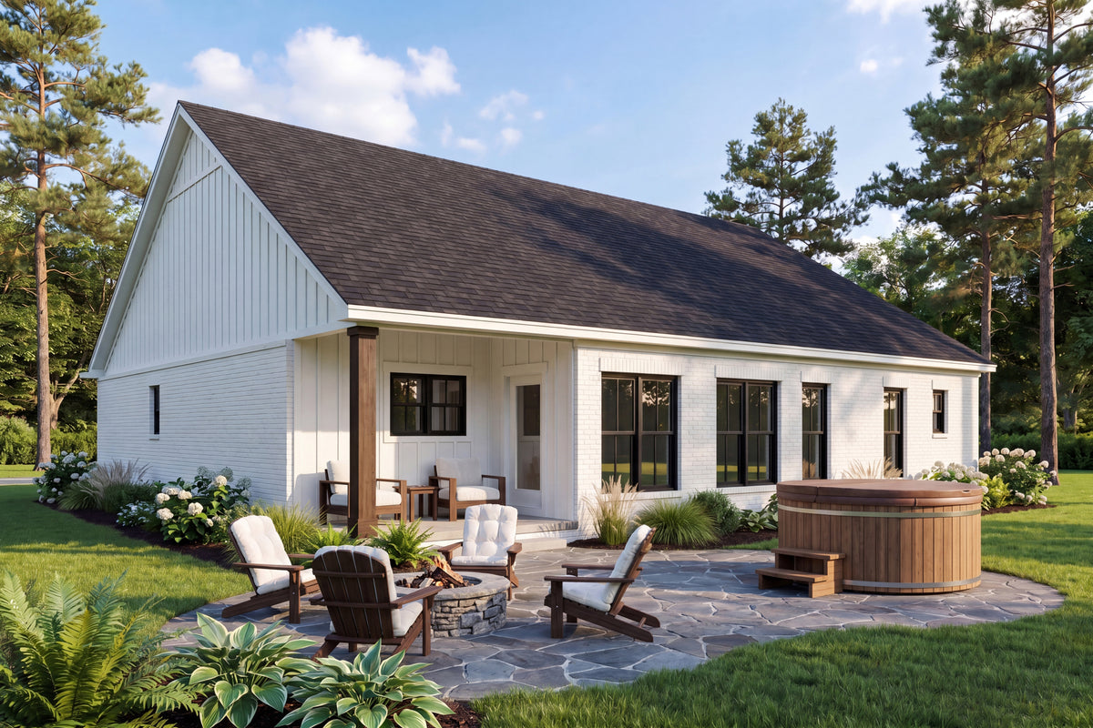 H8159-A Country House, 3 Bedrooms, 2 Bathrooms | Sandlin House Plan Exterior-5