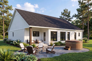 H8159-A Country House, 3 Bedrooms, 2 Bathrooms | Sandlin House Plan Exterior-5