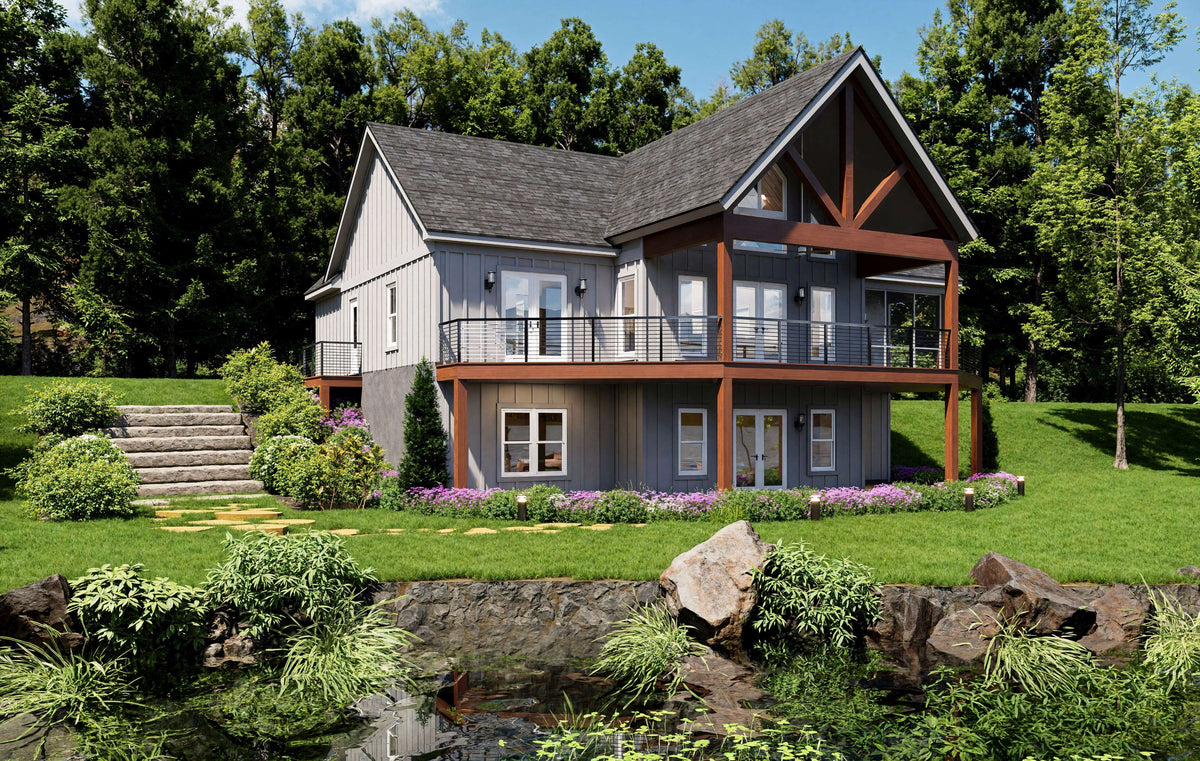 L7299-A Lakeside Retreat House Exterior-2