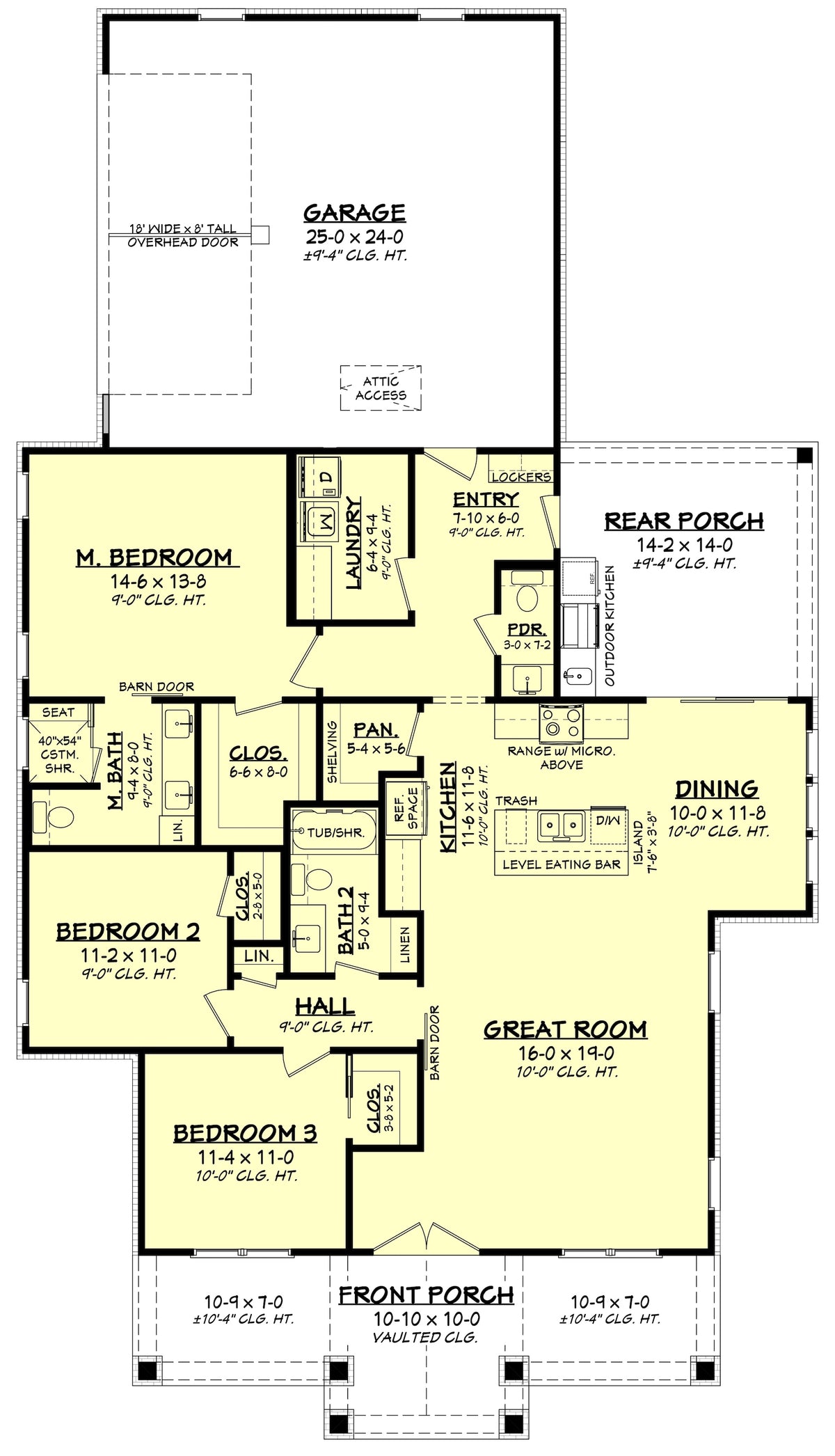 H7270-A Whitwell House First Floor Plan 3 Beds 2.5 Baths