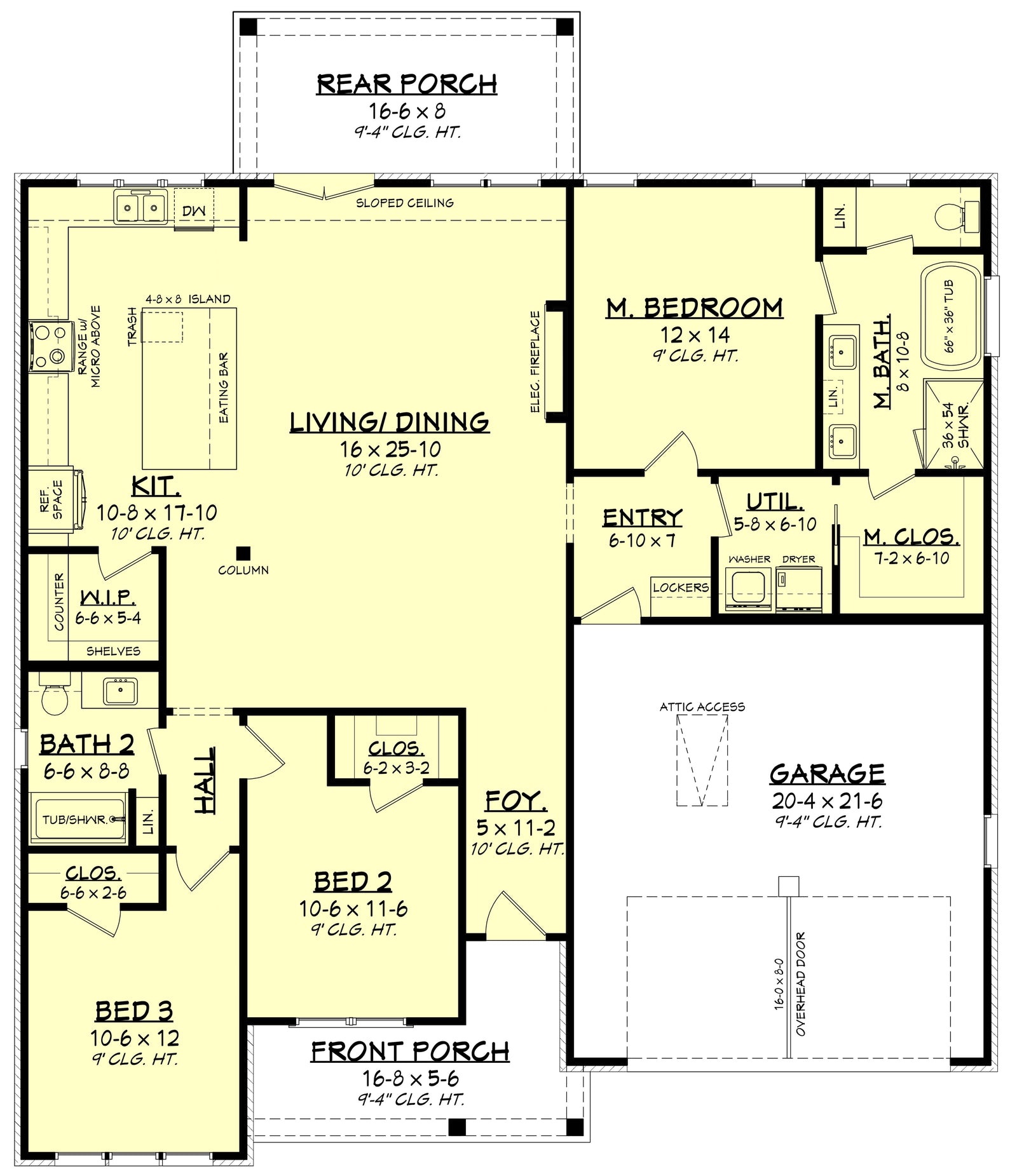 H8438-A Farmhouse House, 3 Bedrooms, 2 Bathrooms | Rowan House Plan Exterior
