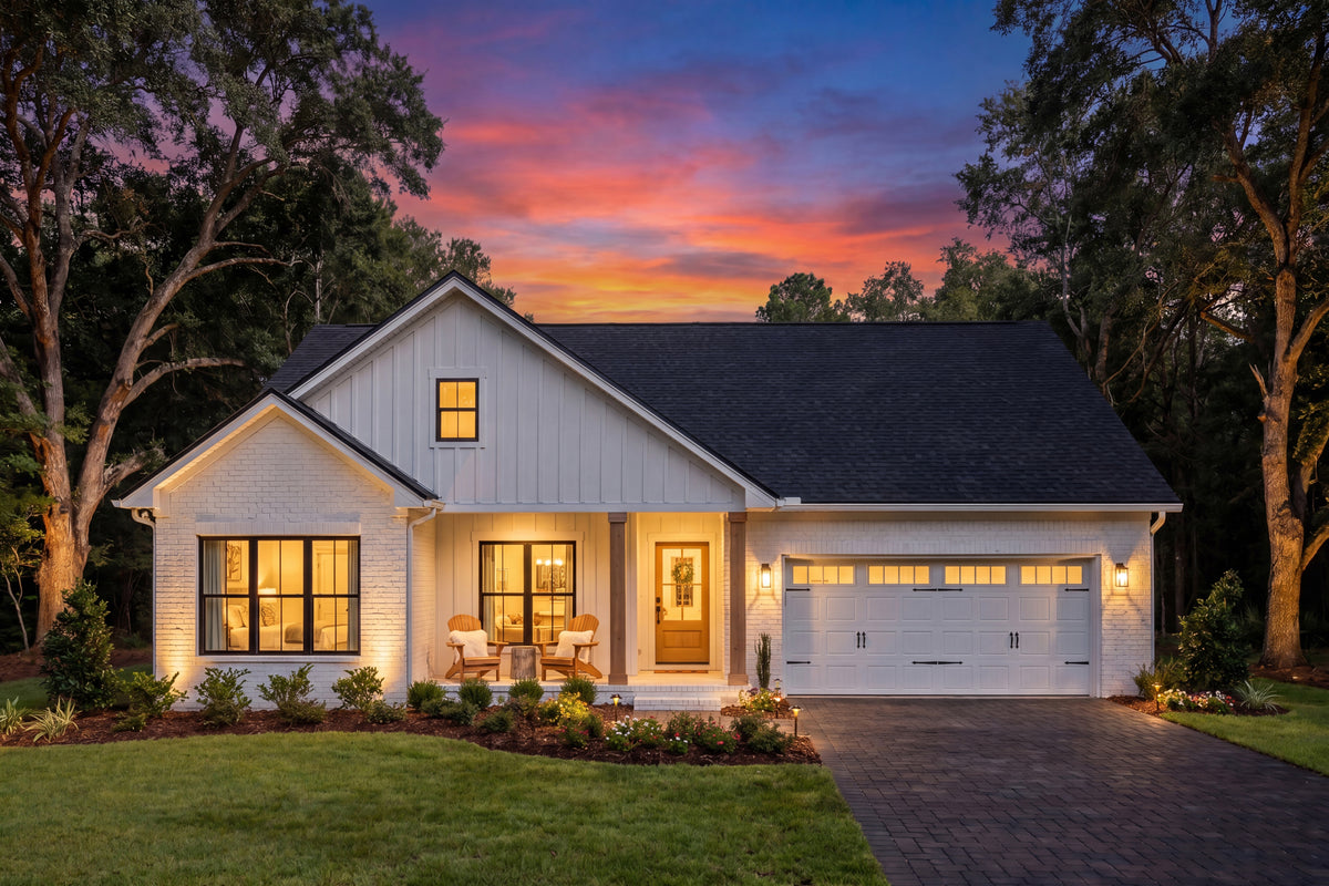 H8438-A Farmhouse House, 3 Bedrooms, 2 Bathrooms | Rowan House Plan Exterior-4