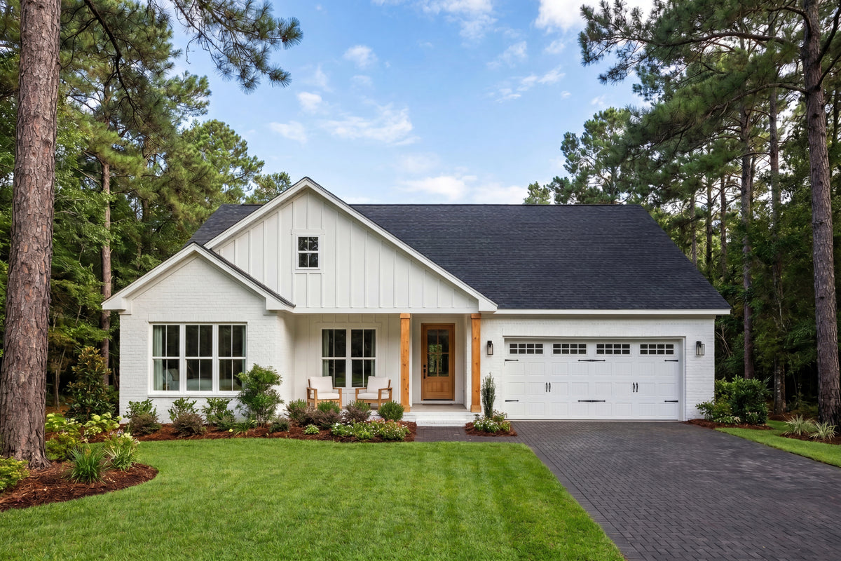 H8438-A Farmhouse House, 3 Bedrooms, 2 Bathrooms | Rowan House Plan Exterior-9