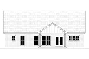 H8438-A Farmhouse House, 3 Bedrooms, 2 Bathrooms | Rowan House Plan Rear CAD