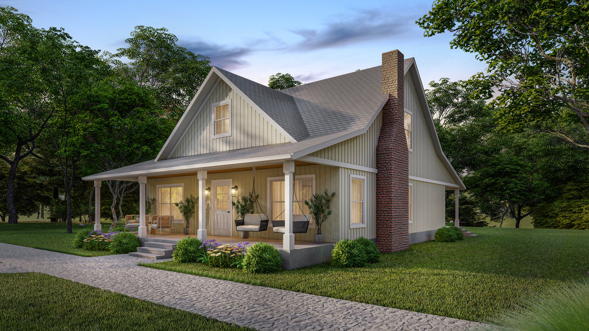 Charming 3-Bedroom Home Plan with Master Suite and Office