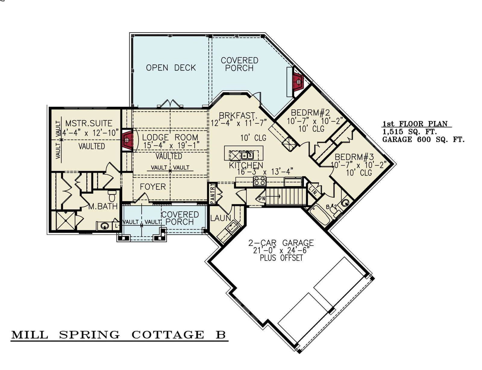 Mill Spring Cottage B House Plan - Archival Designs House Plans