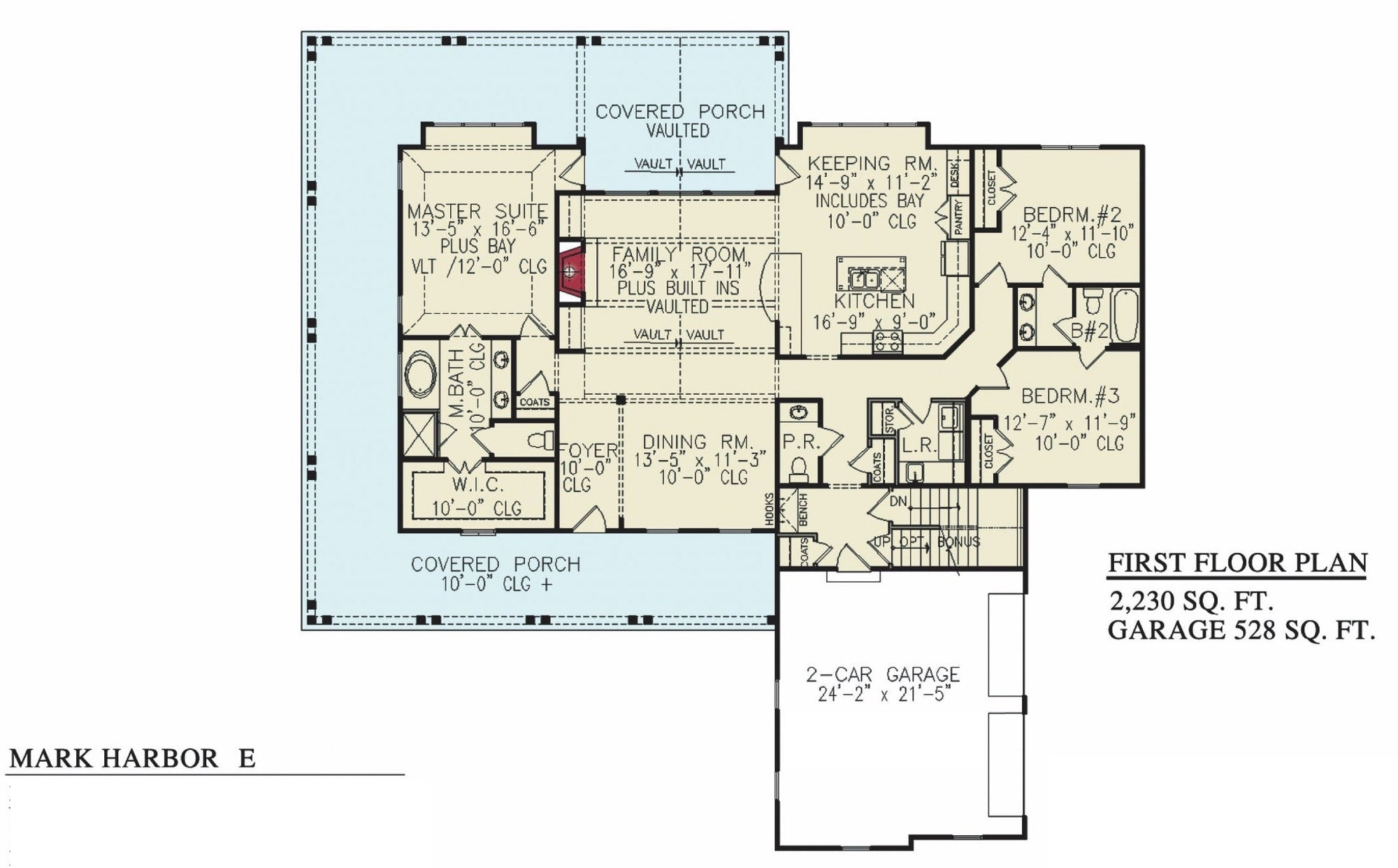 Mark Harbor E House Plan-Front View