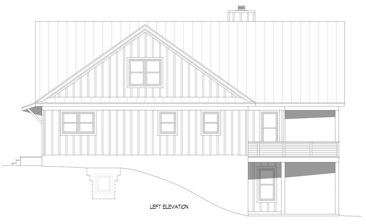 L7804-A Craftsman House Left Elevation, 5 Bedrooms, 3.5 Bathrooms | Arley Pine Haven 2 