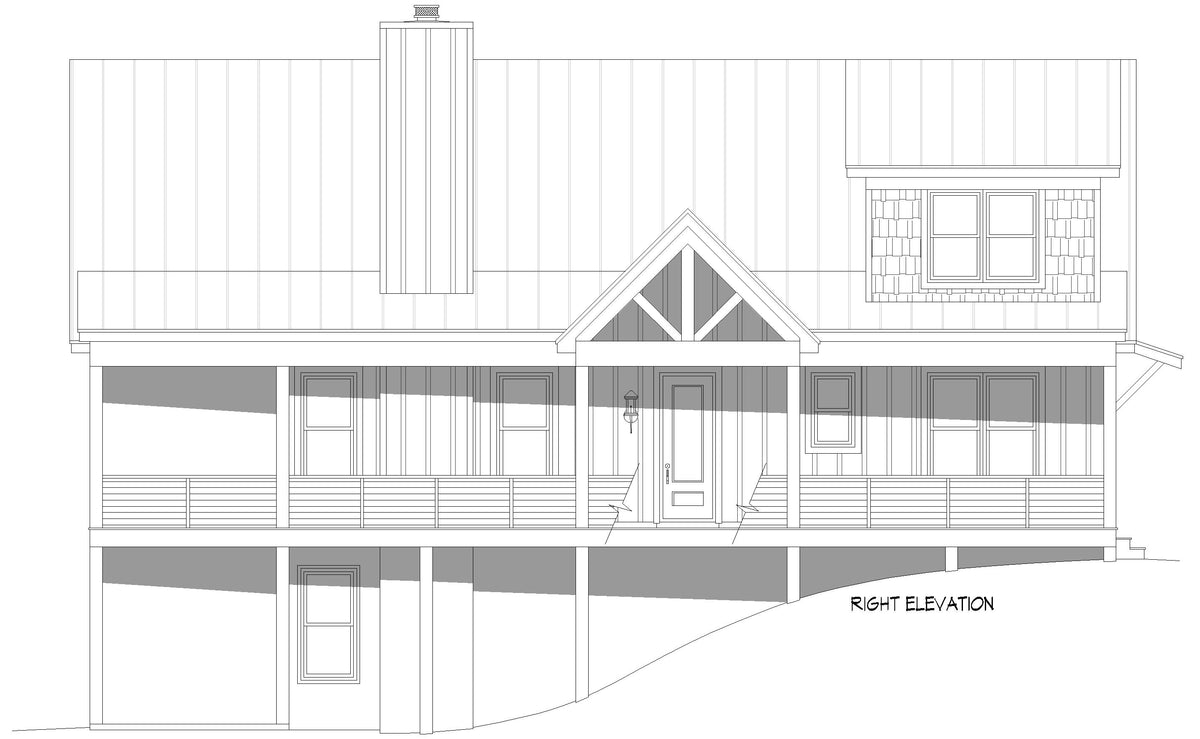 L7804-A Craftsman House Right Elevation, 5 Bedrooms, 3.5 Bathrooms | Arley Pine Haven 2 