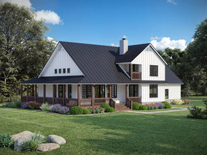 L8253-A Modern Farmhouse, 4 Bedrooms, 3.5 Bathrooms | Poplar Falls House Plan Exterior-4