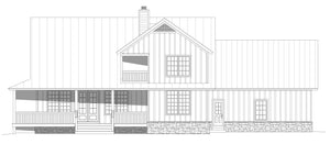 L8253-A Modern Farmhouse, 4 Bedrooms, 3.5 Bathrooms | Poplar Falls House Plan Rear Elevation
