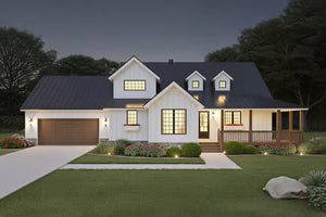 L8253-A Modern Farmhouse, 4 Bedrooms, 3.5 Bathrooms | Poplar Falls House Plan Exterior-7