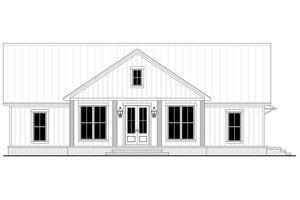 H8161-A Country Farmhouse, 4 Bedrooms, 3 Bathrooms | Everly House Plan Front CAD