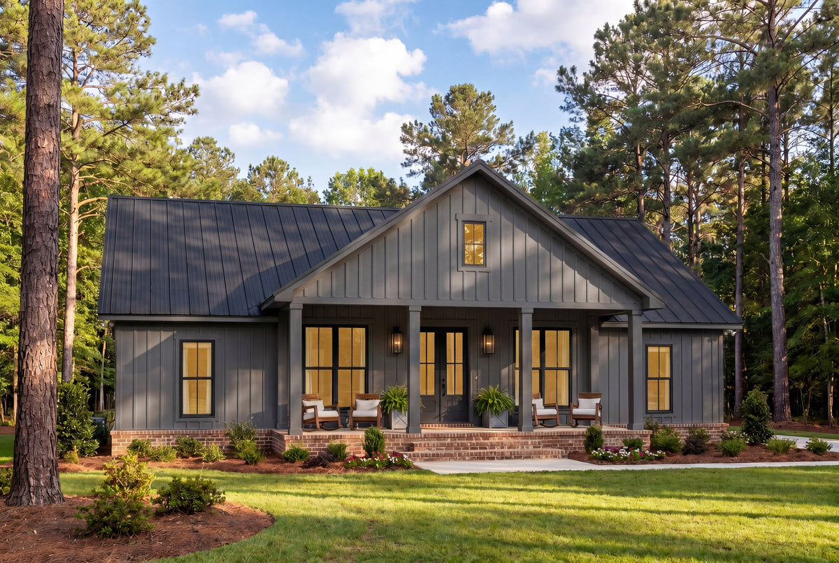 H8161-A Country Farmhouse, 4 Bedrooms, 3 Bathrooms | Everly House Plan Exterior-5