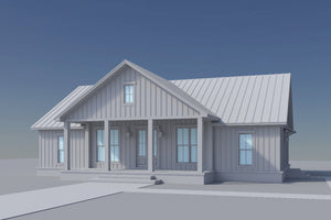 H8161-A Country Farmhouse, 4 Bedrooms, 3 Bathrooms | Everly House Plan Grayscale 1