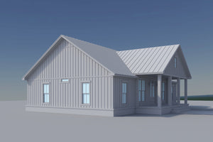 H8161-A Country Farmhouse, 4 Bedrooms, 3 Bathrooms | Everly House Plan Grayscale 4