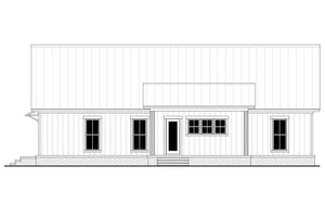H8161-A Country Farmhouse, 4 Bedrooms, 3 Bathrooms | Everly House Plan Rear CAD