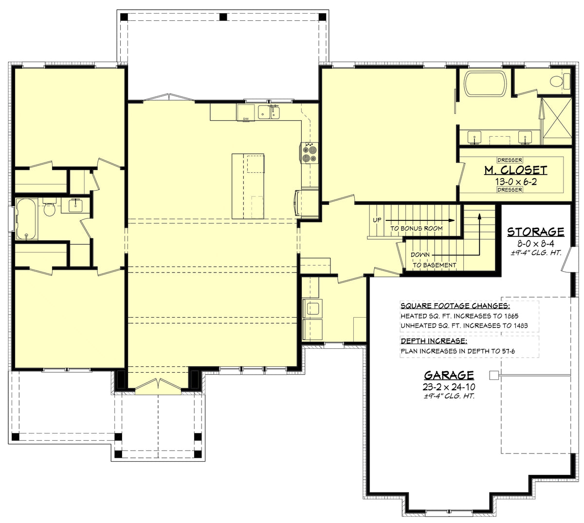 H7273-A Oakdale House Basement Stair Location Floor Plan