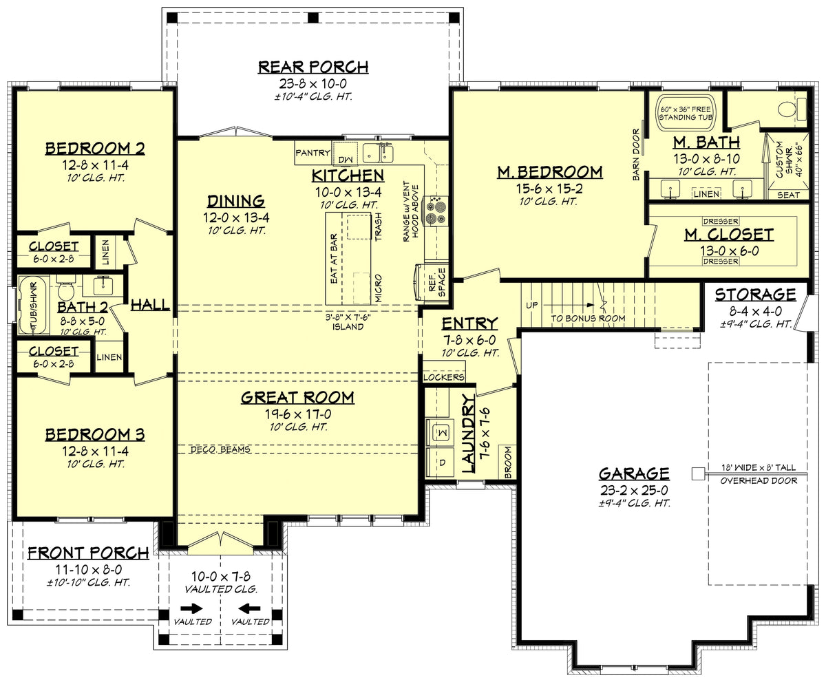 H7273-A Oakdale House First Floor Plan
