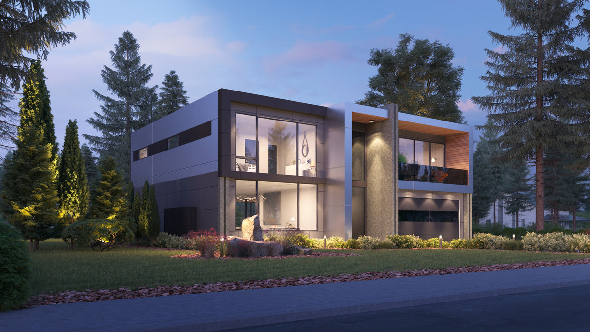 AC8166-A Contemporary House, 5 Bedrooms, 4 Bathrooms | Tigran house Plan Exterior-2