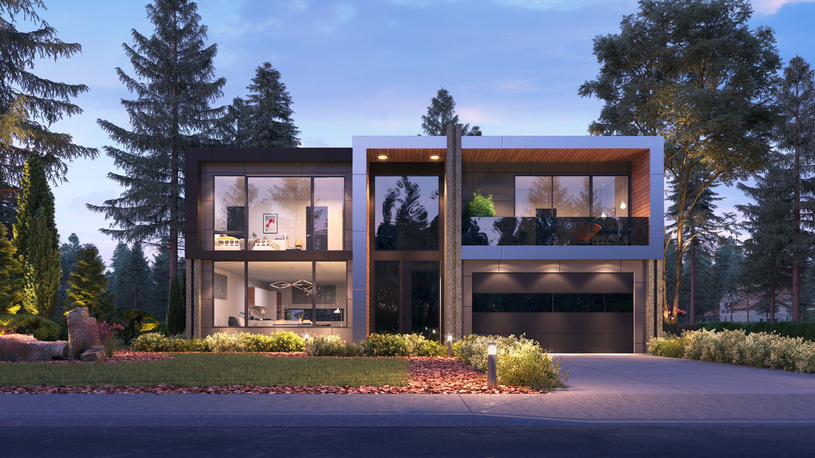 AC8166-A Contemporary House, 5 Bedrooms, 4 Bathrooms | Tigran house Plan Exterior
