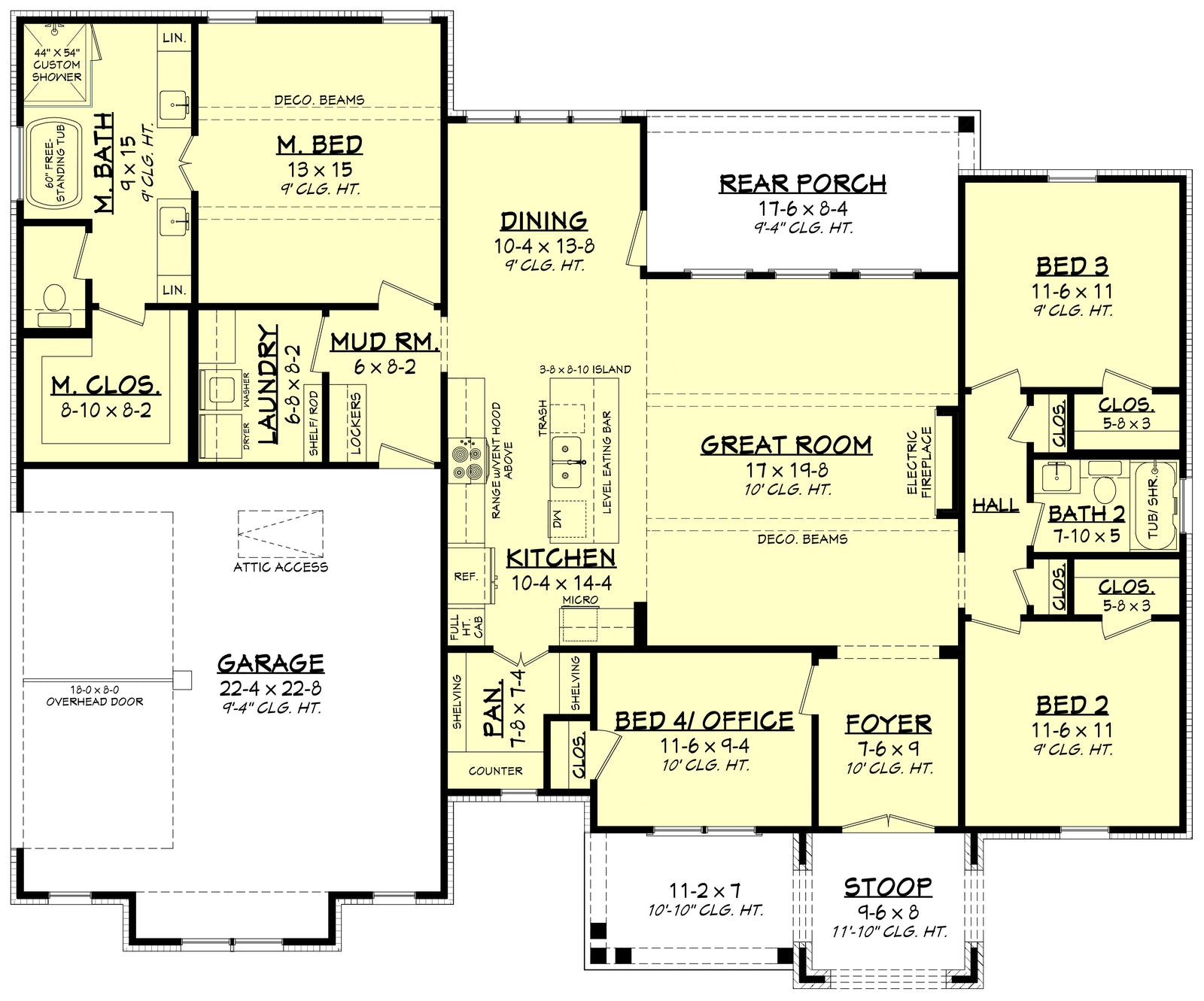 H7869-A Ranch House, 3 to 4 Bedrooms, 2 Bathrooms | Sterling 1883 Exterior