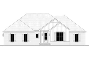H7901-A Ranch House Front CAD, 4 Bedrooms, 2 Bathrooms | Waverly House Plan 1917 