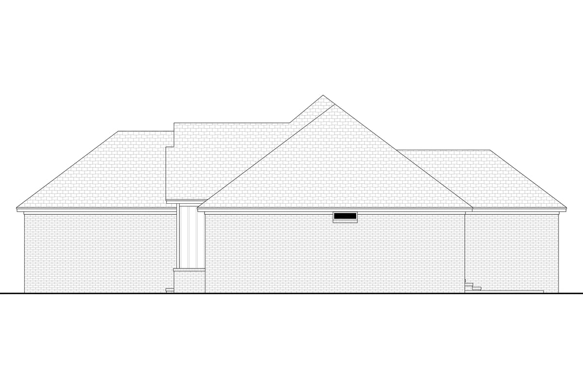 H7901-A Ranch House Right CAD, 4 Bedrooms, 2 Bathrooms | Waverly House Plan 1917 